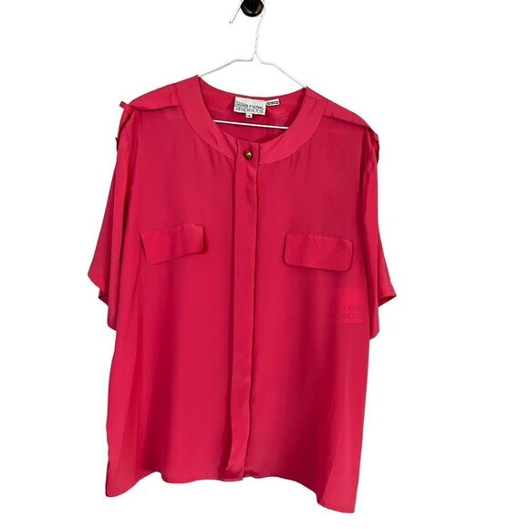 Vintage Festive Top 16 Pink Retro Holiday Feminine 70s Classic Preppy Resort - Picture 1 of 13